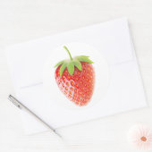 Aardbei Ronde Sticker (Envelop)