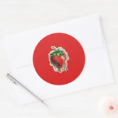 Aardbei Ronde Sticker (Envelop)
