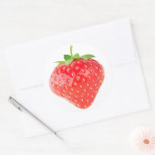 Aardbei Ronde Sticker (Envelop)