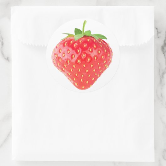 Aardbei Ronde Sticker (Tas)