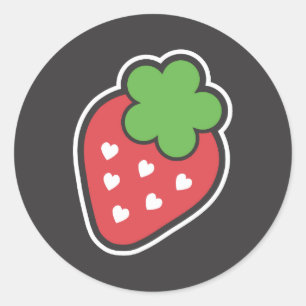 Aardbei Ronde Sticker
