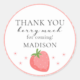 Aardbei Ronde Stickers Berry Eerste Verjaardag