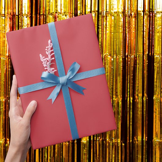 Aardbei rood effen kleur cadeaupapier