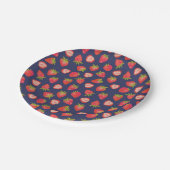 Aardbei rood en blauw zomerfeest papieren bordje (Gekanteld)