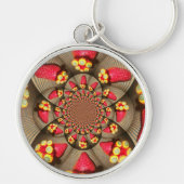 Aardbei  rood en geel sleutelhanger (Voorkant)