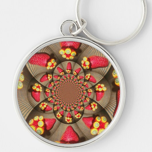 Aardbei rood en geel sleutelhanger (Voorkant)