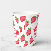 Aardbei Rood Roze Berry Zoet Baby shower Papieren Bekers (Rechts)