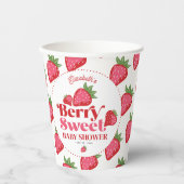 Aardbei Rood Roze Berry Zoet Baby shower Papieren Bekers (Voorkant)