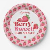 Aardbei Rood Roze Berry Zoet Baby shower Papieren Bordje (Voorkant)