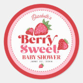 Aardbei Rood Roze Berry Zoet Baby shower Ronde Sticker (Voorkant)