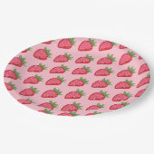 Aardbei rood roze bessen zoet papieren bordje (Gekanteld)