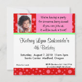 Aardbei Rood Roze Uitnodiging (Achterkant)