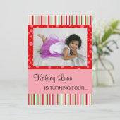 Aardbei Rood Roze Uitnodiging (Staand voorkant)