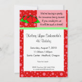 Aardbei Rood Roze Uitnodiging (Achterkant)