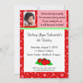 Aardbei Rood Roze Uitnodiging (Achterkant)