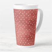 Aardbei Rood Witte Stippen Latte Mok (Rechterhoek)
