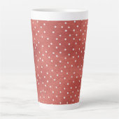 Aardbei Rood Witte Stippen Latte Mok (Voorkant)