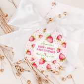 Aardbei Roze Baby shower Dank u Bedankjes Labels