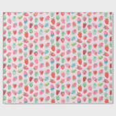 Aardbei Roze Berry Zoete patroon Cadeaupapier (Vlak)