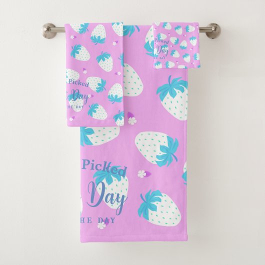 Aardbei roze blauw bad handdoek (Insitu)