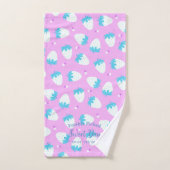Aardbei roze blauw bad handdoek (Handdoek)