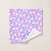 Aardbei roze blauw bad handdoek (Wasdoekje)