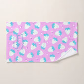 Aardbei roze blauw bad handdoek (Handdoek)