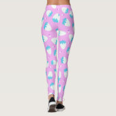 Aardbei roze blauw leggings (Achterkant)