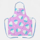 Aardbei roze blauw schort (Voorkant)