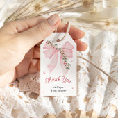 Aardbei Roze Bow Baby shower Dank u Cadeaulabel