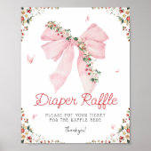 Aardbei Roze Bow Bloemen Luier Raffle Poster (Voorkant)