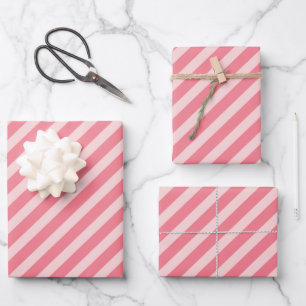 Aardbei roze diagonaal strepen patroon inpakpapier vel