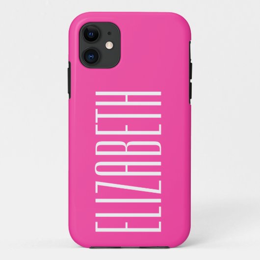 Aardbei roze effen kleur | Minimalistische naam Case-Mate iPhone Case (Achterkant)