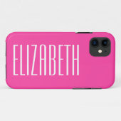 Aardbei roze effen kleur | Minimalistische naam Case-Mate iPhone Case (Achterkant (horizontaal))
