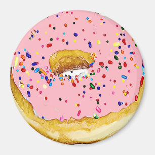 Aardbei Roze Frosted Donut Sprinkles Magnet
