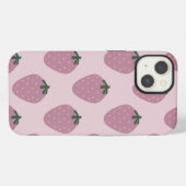 aardbei, roze, fruit iPhone hoesje (Achterkant horizontaal)