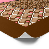 Aardbei Roze Gebeuterde Cupcake Poster (Hoek)