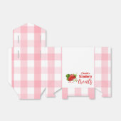 Aardbei Roze Gingham Bedankdoosjes (Uitgevouwen)