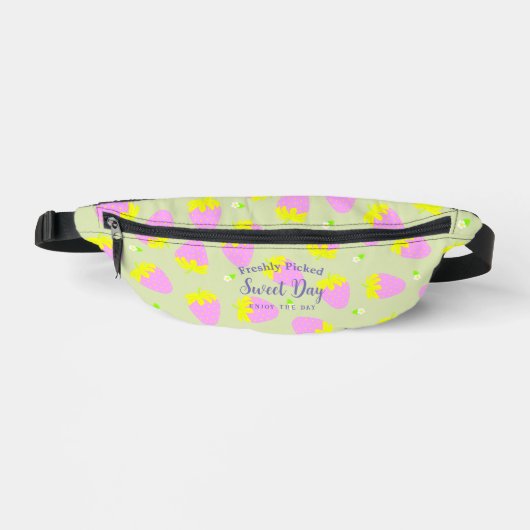Aardbei Roze Groen Fanny Pack Heuptasje (Voorkant)