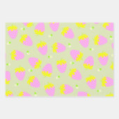 Aardbei roze groen inpakpapier vel (Voorkant 2)