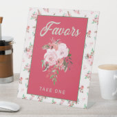 Aardbei Roze & Groene Bloemen gunsten Neem een Reclamebord Met Voetstuk (Insitu)