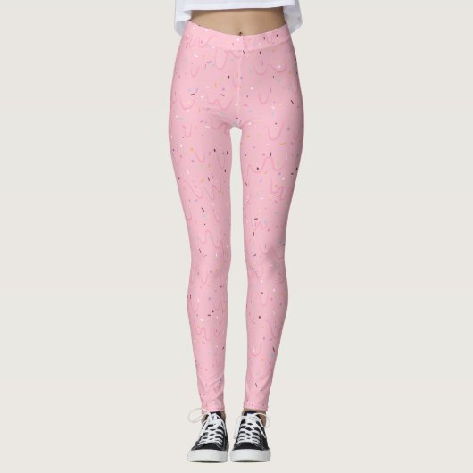 Aardbei roze ijs leggings (Voorkant)