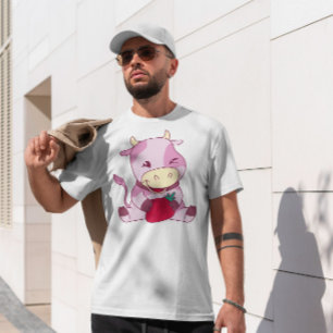 Aardbei Roze Koe Melk T-shirt