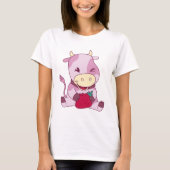 Aardbei Roze Koe Melk T-shirt (Voorkant)