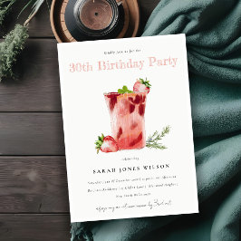 Aardbei roze Margarita Cocktail elke verjaardag Kaart