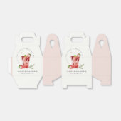 Aardbei Roze Margarita Cocktail Vrijgezellenfeest Bedankdoosjes (Uitgevouwen)