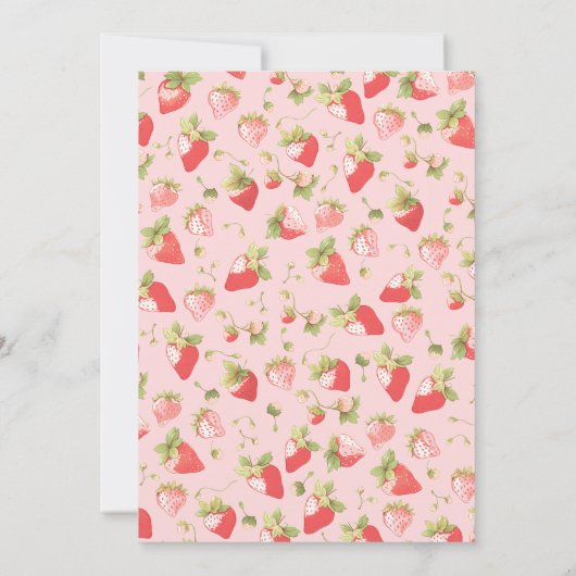 Aardbei roze meisje bessen eerste verjaardag kaart (Achterkant)