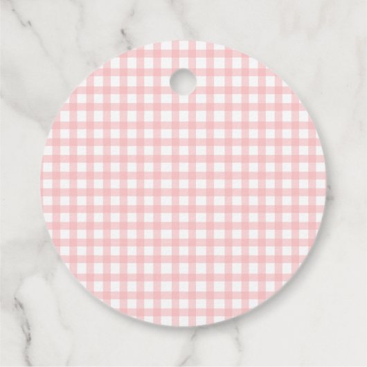 Aardbei Roze Plaid Gingham Verjaardag Dank u Bedankjes Labels (Achterkant)