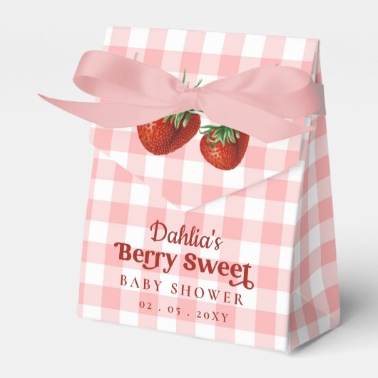 Aardbei Roze Rode bessen Zoet Baby shower Bedankdoosjes (Voorkant Zijde)