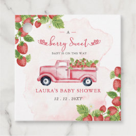 Aardbei Roze Rode bessen Zoet Baby shower Bedankjes Labels